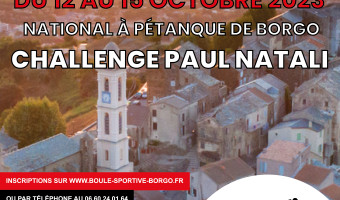 Pétanque : Challenge Paul Natali 13/14 et  15 octobre